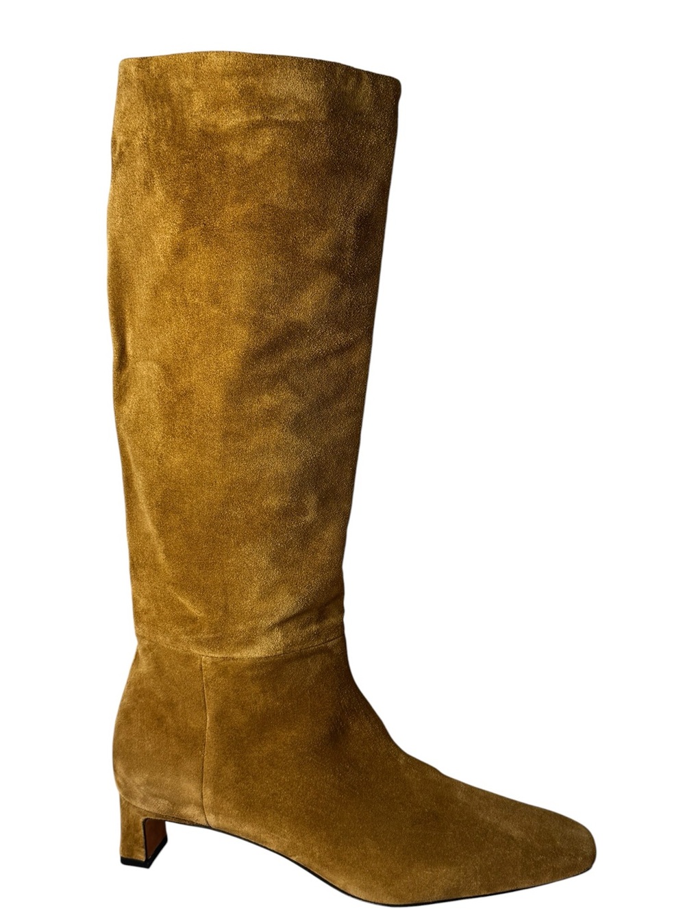 Vince Sahara Cognac Brown Suede Knee High Boots Low Kitten Heel 8.5 EU 39 NWOT